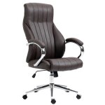 Fauteuil de bureau - clp - wigan - cuir vritable - marron - ajustable et pivotant