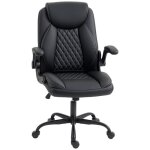 Fauteuil de bureau - homcom - accoudoirs relevables hauteur r�glable fonction de bascule - polyur�thane ...