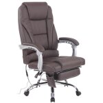 Fauteuil de bureau massant pacific - clp - en cuir v�ritable - marron - r�glable en hauteur