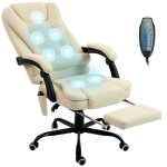 Fauteuil de bureau massant - vinsetto - hauteur r�glable dossier inclinable et t�l�commande filaire - ...