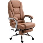 Fauteuil de bureau pacific en similicuir avec fonction de massage pivotant rglable - clp - marron clair ...