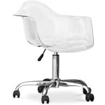 Fauteuil de bureau pivotant et transparent avec roulettes - loy gris transparent Fauteuil de bureau pivotant et transparent avec roulettes - loy gris transparent