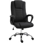 Fauteuil de bureau à roulettes homcom - manager ergonomique pivotant - hauteur réglable - lin noir Fauteuil de bureau à roulettes homcom - manager ergonomique pivotant - hauteur réglable - lin noir