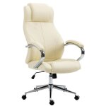 Fauteuil de bureau salford en véritable cuir - clp - salford - ajustable - pivotant - crème Fauteuil de bureau salford en véritable cuir - clp - salford - ajustable - pivotant - crème