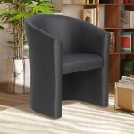 Fauteuil cabriolet 64x62x81 cm en pu noir - kabiz