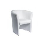 Fauteuil cabriolet blanc en simili - design contemporain - cabri - avec accoudoirs