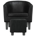 Fauteuil cabriolet - cuque - cq019 - noir - similicuir - repose - pied inclus