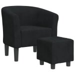 Fauteuil cabriolet - estink - 85670 - velours noir - repose - pied inclus - design contemporain