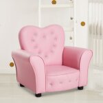 Fauteuil canap� enfant 18 mois - 3 ans rose pieds bois massif coussin mousse 59x41. 5x49cm pour chambre ...