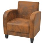 Fauteuil chaise siege lounge design club sofa salon marron 73 x 72 x 76 cm