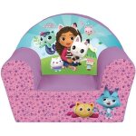 Fauteuil club enfant gabby et la maison magique - fun house - rose - l. 52 x p. 33 x h. 42 cm