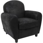 Fauteuil club en polyester chic noir