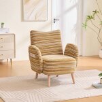 Fauteuil contemporain - - avec poches lat�rales - pieds en bois massif - convient aux salons et aux chambres ...