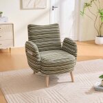 Fauteuil contemporain - - avec poches lat�rales - pieds en bois massif - convient aux salons et aux chambres ...