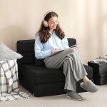 Fauteuil convertible 1 place fauteuil lit pliant coussin inclus pour invit�s salon petit espace charge ...