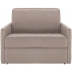 Fauteuil convertible express sun 70 velours beige matelas �paisseur 16cm