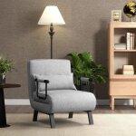 Costway fauteuil convertible  lit 1 place fauteuil de salon 4 - en - 1 dossier rglable en 6 positions ...