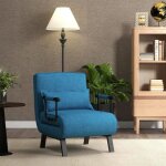 Costway fauteuil convertible  lit dappoint 1 place fauteuil de salon 4 - en - 1 dossier rglable en ...