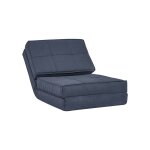Fauteuil convertible pliant 5 positions canap� - lit 1 place bleu fonc� 61 x 73 x 58 cm