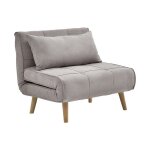Fauteuil convertible en tissu taupe chila