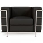 Fauteuil design - rev�tement en cuir v�g�talien - bour noir
