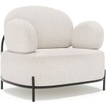Fauteuil de design - tapiss� en tissu boucl� - munum blanc