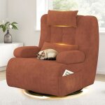 Fauteuil de d�tente pivotant 360� coussins �pais en mousse ergonomiques deux poches lat�rales appui - ...