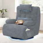 Fauteuil de d�tente pivotant 360� coussins �pais en mousse ergonomiques deux poches lat�rales appui - ...