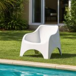 Fauteuil dext�rieur agri dmora en plastique blanc 81x79 cm