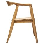 Fauteuil diner teck miyako naturel beige - atmosphera createur dinterieur