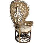 Fauteuil emmanuelle en rotin teint marron - style ethnique - 1 place - 82x70x140cm