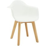 Fauteuil enfant en polypropylène et bois blanc Fauteuil enfant en polypropylène et bois blanc