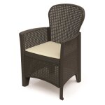 Fauteuil folia - r�sine inject� imitation rotin - couleur gris