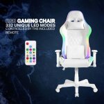 Fauteuil de gaming - deltaco gaming - gam - 080 - w - cuir synth�tique - r�glable en hauteur - accoudoirs ...