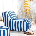 Fauteuil gonflable summer stripes - factory - bleu 90x60 cm