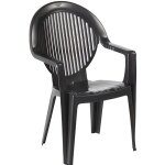 Fauteuil - grosfillex - fidji 2 - anthracite - plastique - fonctionnel
