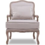 Fauteuil gustave style louis xv tissu beige