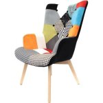Fauteuil - home deco factory - helsinki - patchwork - multicolore