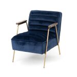 Fauteuil hutch en velours bleu - amadeus