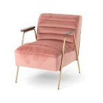 Fauteuil hutch en velours rose - amadeus
