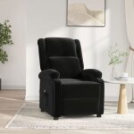 Fauteuil inclinable �lectrique en velours - vidaxl - noir - 70x93x98 cm - 70x141x81 cm - 3 positions ...