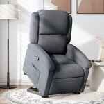 Fauteuil inclinable en velours - vidaxl - gris fonc� - 71x865x995 cm assis - 71x1445x82 cm couch� - moteur ...