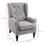 Fauteuil individuel fauteuil relax � oreilles 74x86x102 cm fauteuil daccentuation avec tufting pieds ...