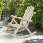 Fauteuil de jardin adirondack � bascule rocking chair style n�o - r�tro assise dossier ergonomique bois ...