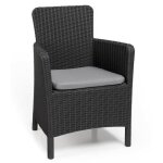 Fauteuil de jardin - allibert by keter - iowa - en r�sine imitation rotin tress� coloris gris graphite ...