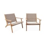 Fauteuil relax bois dacacia et r�sine (lot de 2) belize x2