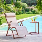 Fauteuil de jardin decima beige lin / acajou - hesp�ride