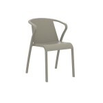 Fauteuil de jardin empilable fado en polypropyl�ne renforc� avec fibre de verre - taupe