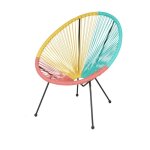 Fauteuil de jardin rond en résine coloris multicolore 56x88x72 cm Fauteuil de jardin rond en résine coloris multicolore 56x88x72 cm