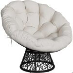 Fauteuil de jardin - si�ge d�tente dext�rieur en rotin gargano avec coussin rond confortable robuste ...